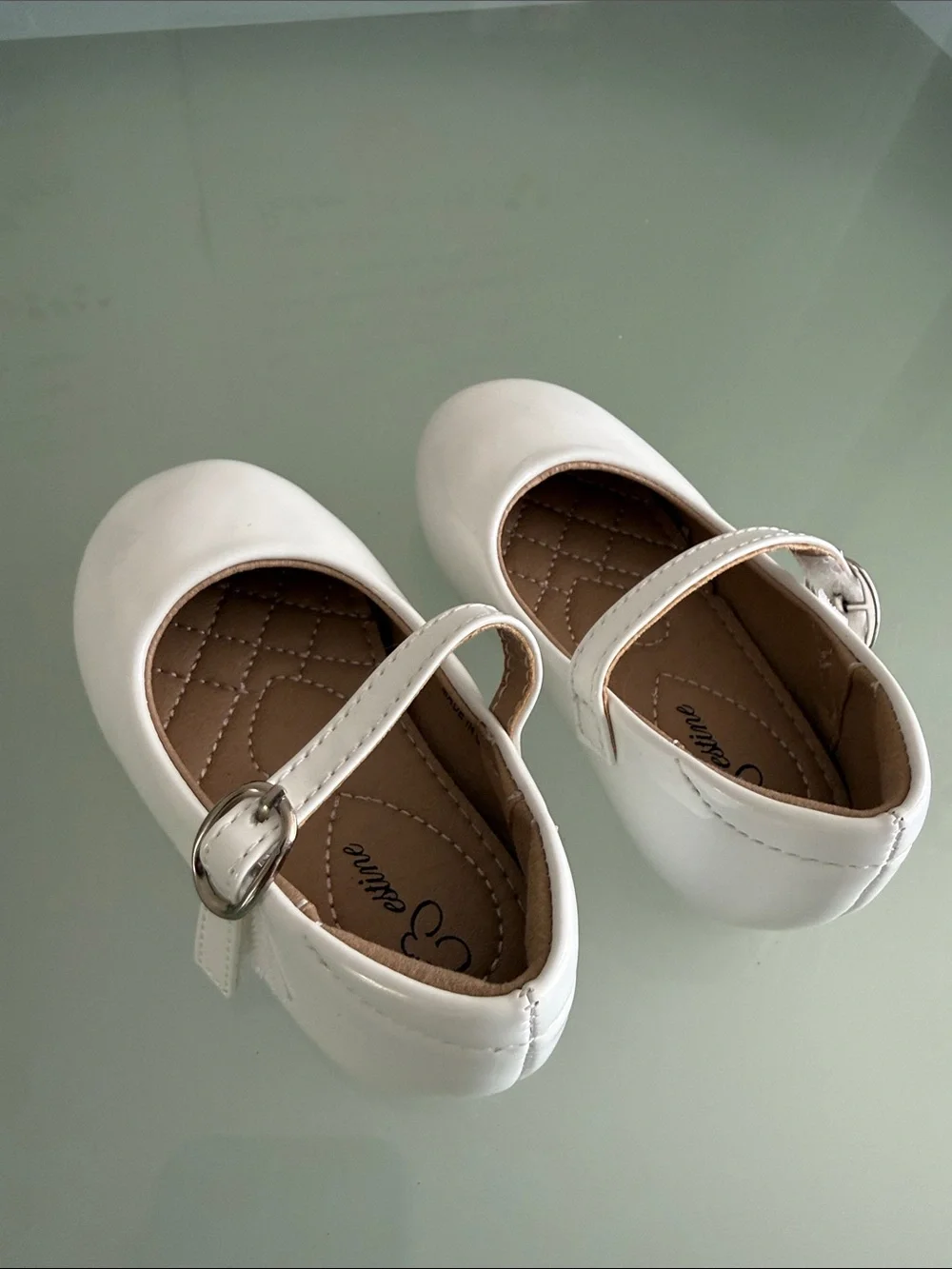 Girls White Shoes. Size 5 Months